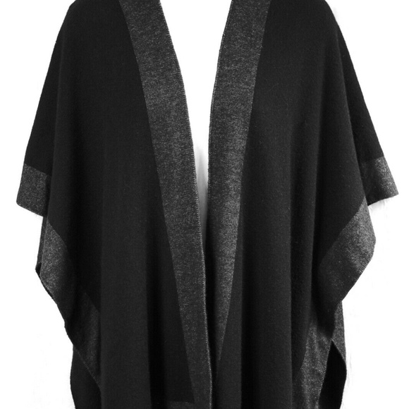 Charter Club Women's Solid Knit Reversible Poncho - Picture 2 of 4